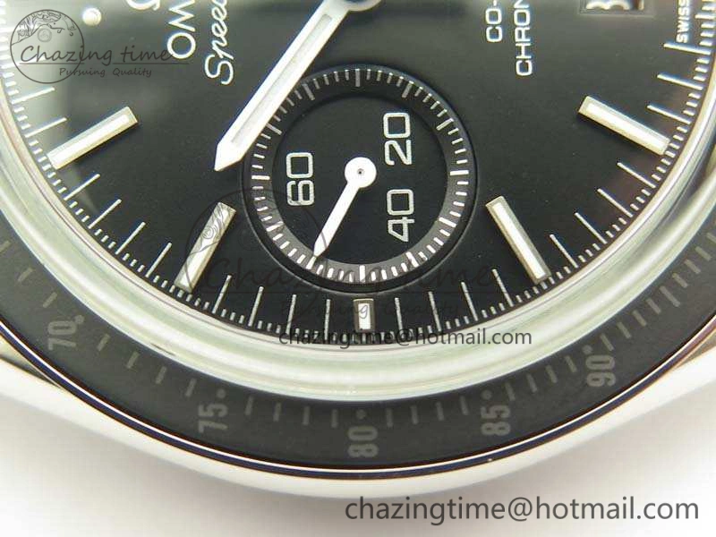 SpeedMaster MoonWatch SS OMF 1:1 Best Edition Black Dial White Handset On SS Bracelet A9300 V2