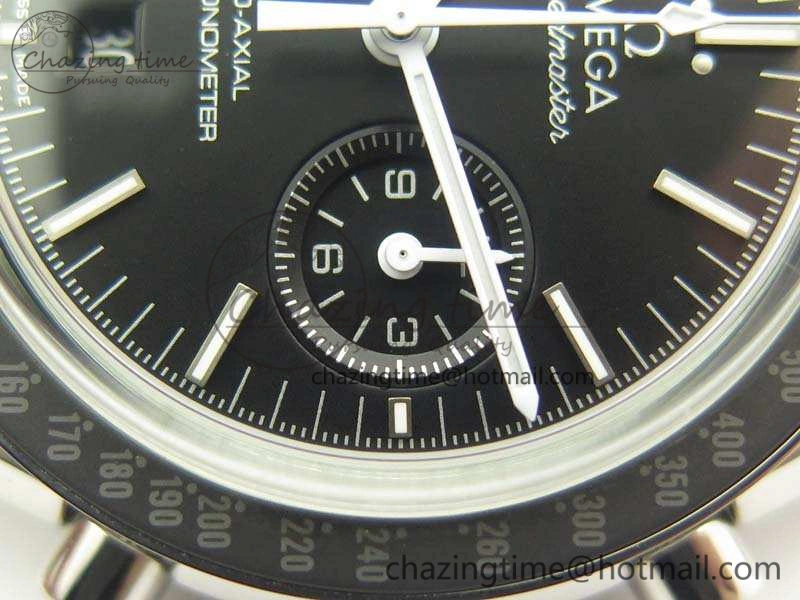 SpeedMaster MoonWatch SS OMF 1:1 Best Edition Black Dial White Handset On SS Bracelet A9300 V2
