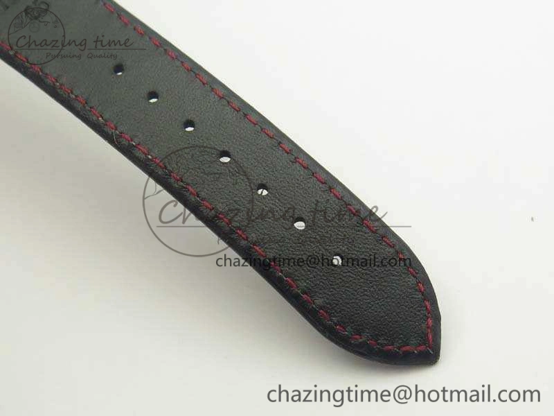 SpeedMaster MoonWatch SS OMF 1:1 Best Edition Black Red Dial On Leather Strap A9300 V2