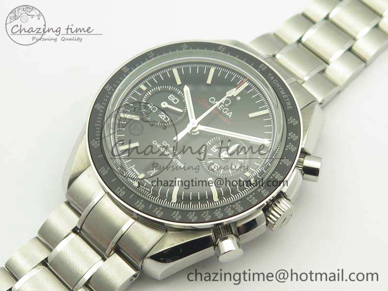 SpeedMaster MoonWatch SS OMF 1:1 Best Edition Black Red Dial On SS Bracelet A9300 V2