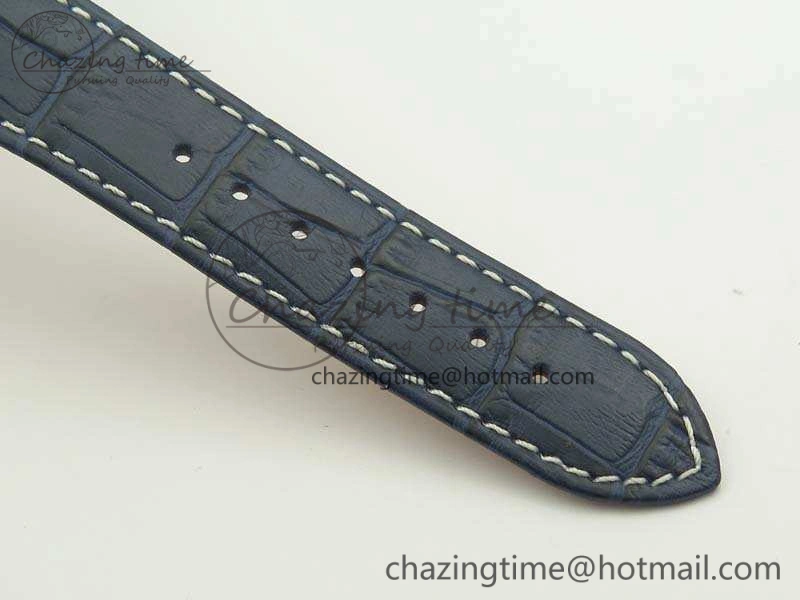 SpeedMaster MoonWatch SS OMF 1:1 Best Edition Blue Dial On Leather Strap A9300 V2