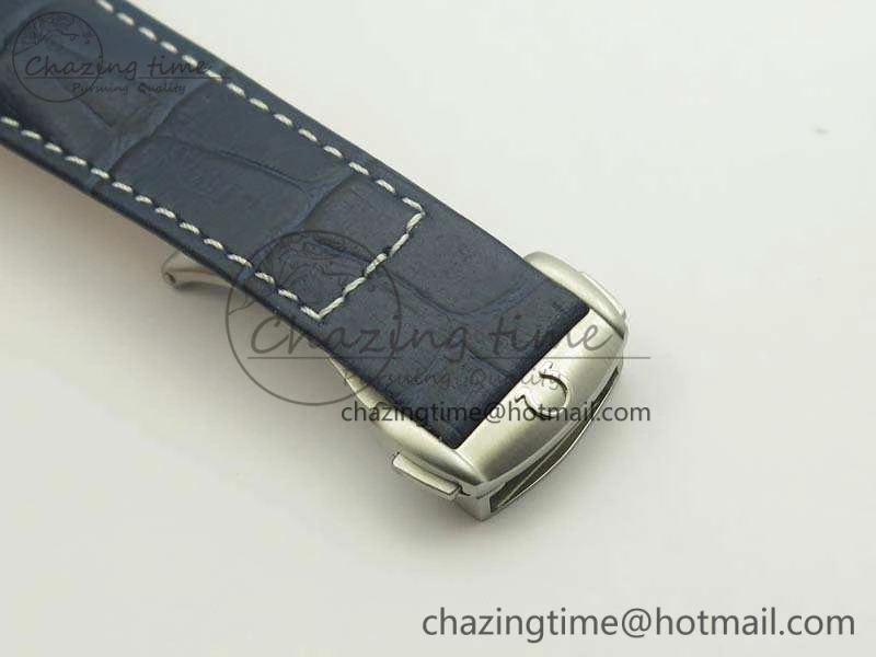 SpeedMaster MoonWatch SS OMF 1:1 Best Edition Blue Dial On Leather Strap A9300 V2