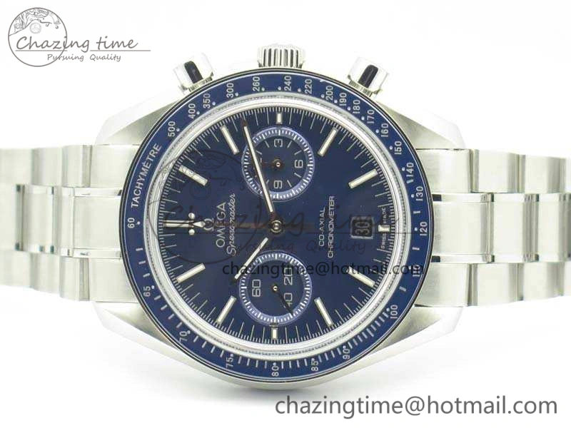 SpeedMaster MoonWatch SS OMF 1:1 Best Edition Blue Dial On SS Bracelet A9300 V2