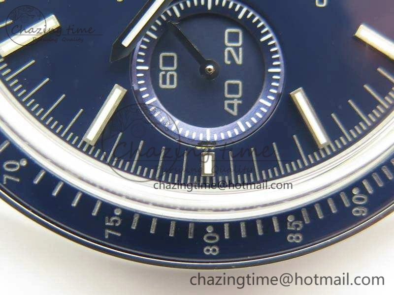 SpeedMaster MoonWatch SS OMF 1:1 Best Edition Blue Dial On SS Bracelet A9300 V2