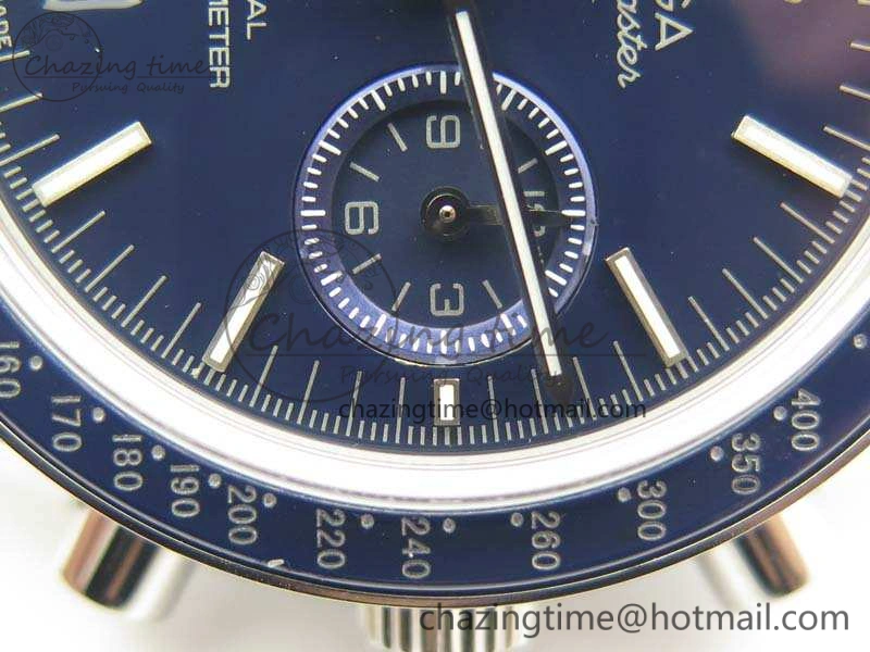 SpeedMaster MoonWatch SS OMF 1:1 Best Edition Blue Dial On SS Bracelet A9300 V2