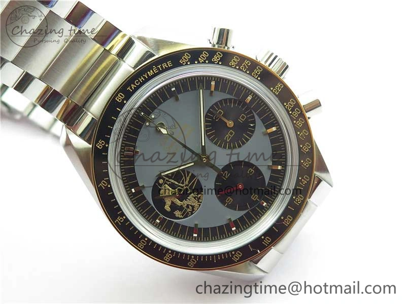 Speedmaster 50th Anniversary of The Moon Landing OMF Best Edition on SS Bracelet Manual Winding Chrono Movement