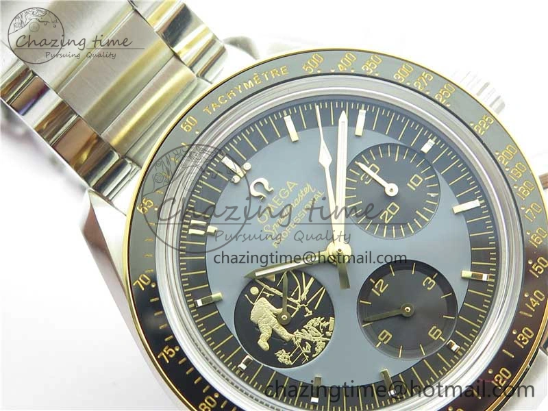 Speedmaster 50th Anniversary of The Moon Landing OMF Best Edition on SS Bracelet Manual Winding Chrono Movement