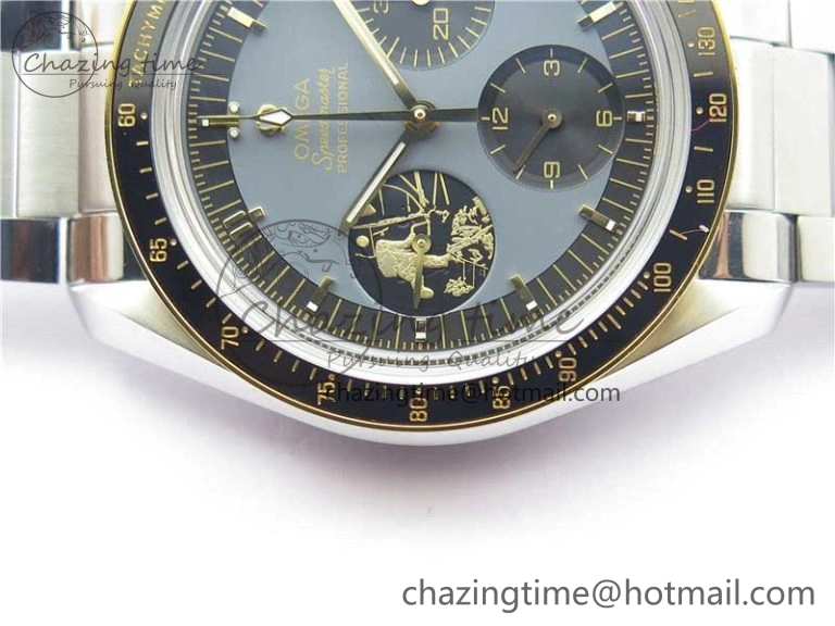 Speedmaster 50th Anniversary of The Moon Landing OMF Best Edition on SS Bracelet Manual Winding Chrono Movement