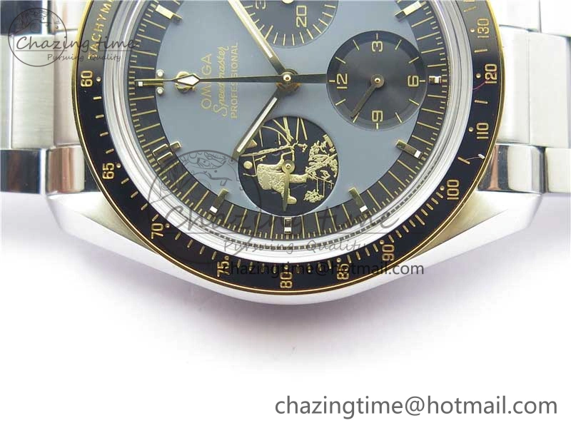 Speedmaster 50th Anniversary of The Moon Landing OMF Best Edition on SS Bracelet Manual Winding Chrono Movement