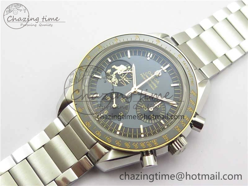 Speedmaster 50th Anniversary of The Moon Landing OMF Best Edition on SS Bracelet Manual Winding Chrono Movement
