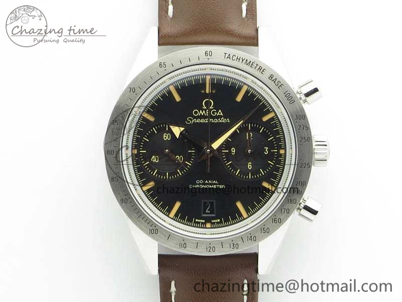 Speedmaster ’57 Co-Axial OMF 1:1 Best Edition Black Dial A9300 (Free Leather Strap)