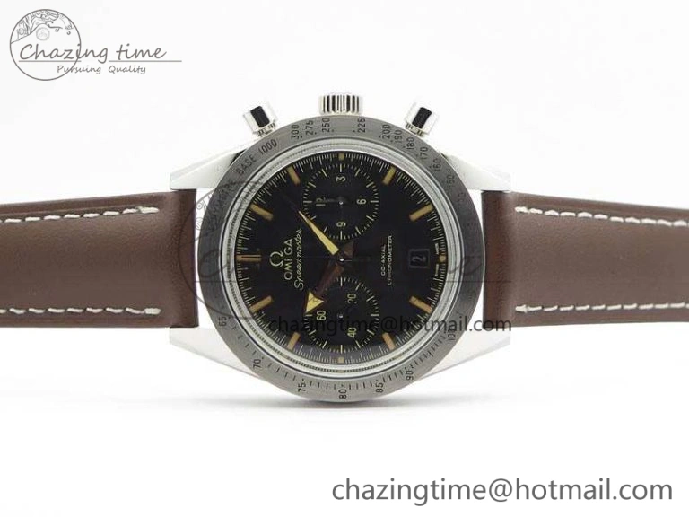Speedmaster ’57 Co-Axial OMF 1:1 Best Edition Black Dial A9300 (Free Leather Strap)
