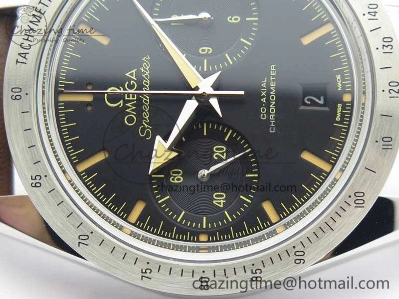 Speedmaster ’57 Co-Axial OMF 1:1 Best Edition Black Dial A9300 (Free Leather Strap)
