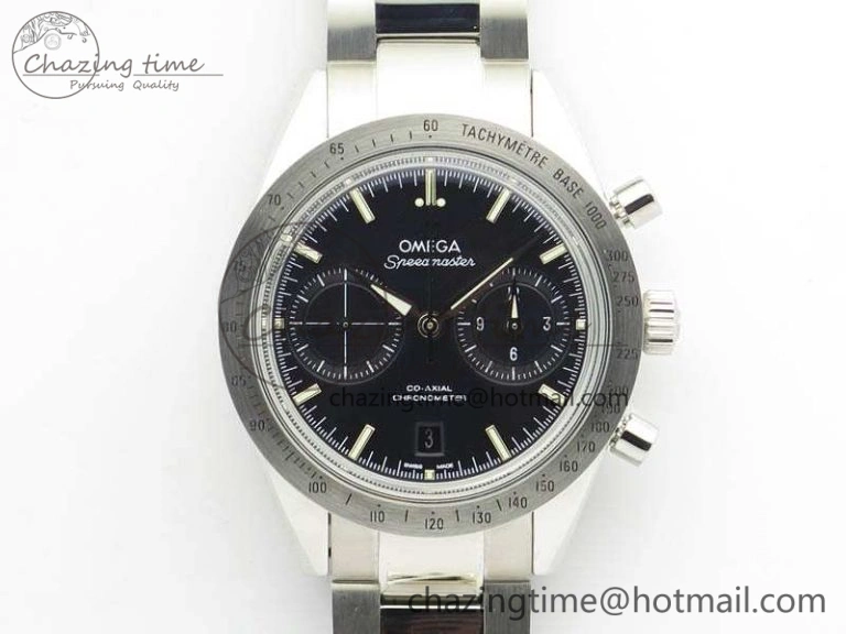Speedmaster ’57 Co-Axial OMF 1:1 Best Edition Black Dial White Markers On SS Bracelet A9300