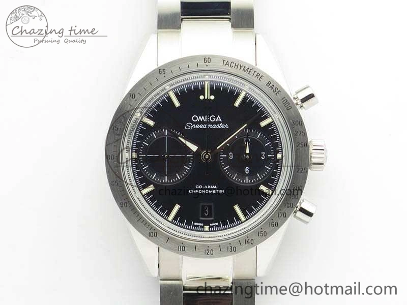 Speedmaster ’57 Co-Axial OMF 1:1 Best Edition Black Dial White Markers On SS Bracelet A9300
