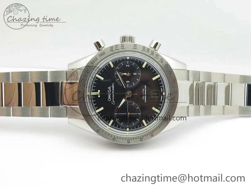 Speedmaster ’57 Co-Axial OMF 1:1 Best Edition Black Dial White Markers On SS Bracelet A9300