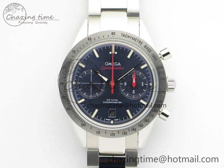 Speedmaster ’57 Co-Axial OMF 1:1 Best Edition Blue Dial White Markers On SS Bracelet A9300