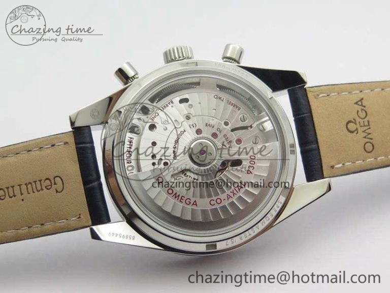 Speedmaster ’57 Co-Axial OMF 1:1 Best Edition White Dial Blue Markers A9300 (Free Leather Strap)