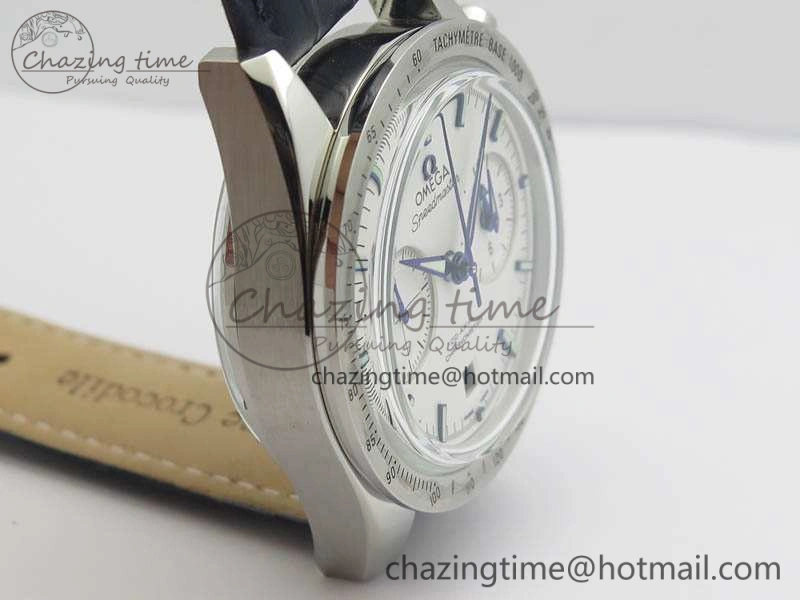 Speedmaster ’57 Co-Axial OMF 1:1 Best Edition White Dial Blue Markers A9300 (Free Leather Strap)
