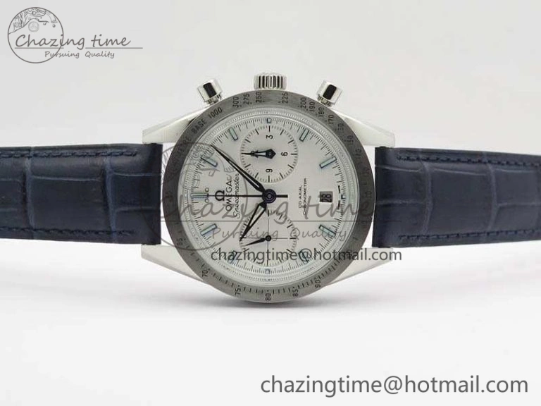 Speedmaster ’57 Co-Axial OMF 1:1 Best Edition White Dial Blue Markers A9300 (Free Leather Strap)