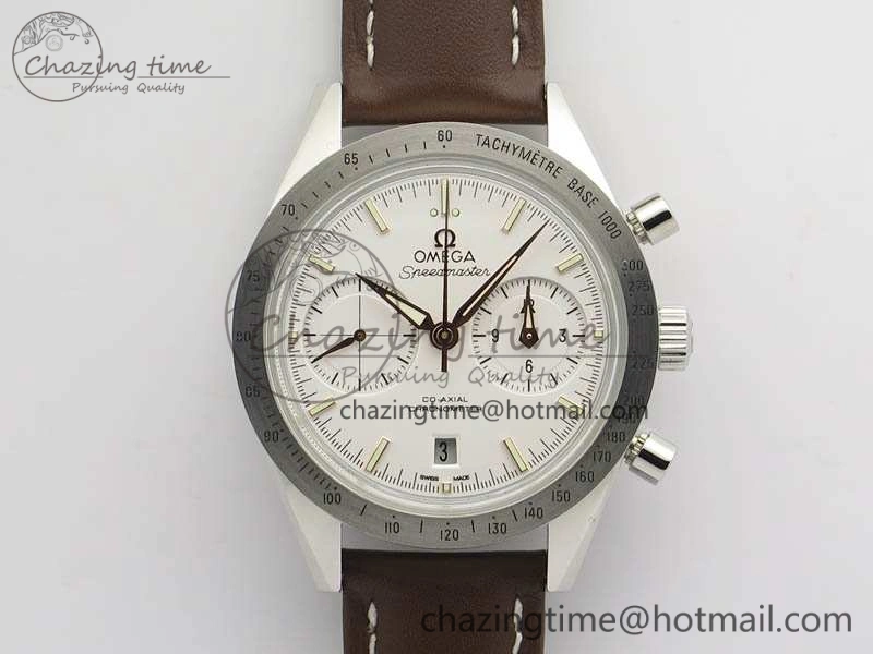 Speedmaster ’57 Co-Axial OMF 1:1 Best Edition White Dial RG Markers A9300 (Free Leather Strap)