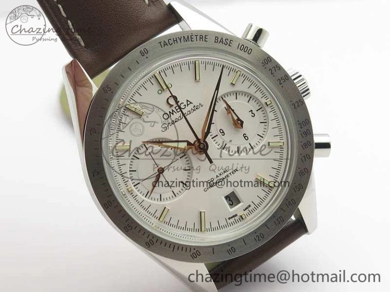 Speedmaster ’57 Co-Axial OMF 1:1 Best Edition White Dial RG Markers A9300 (Free Leather Strap)
