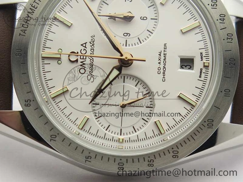 Speedmaster ’57 Co-Axial OMF 1:1 Best Edition White Dial RG Markers A9300 (Free Leather Strap)