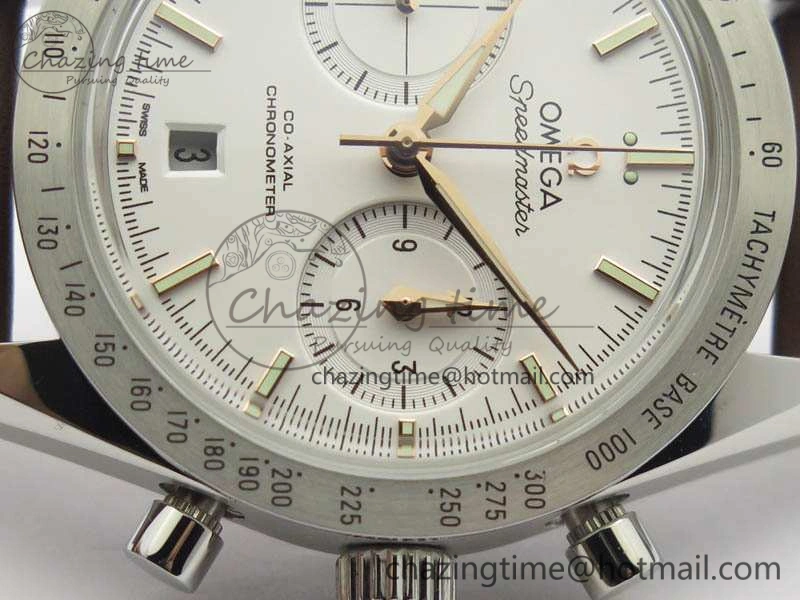Speedmaster ’57 Co-Axial OMF 1:1 Best Edition White Dial RG Markers A9300 (Free Leather Strap)