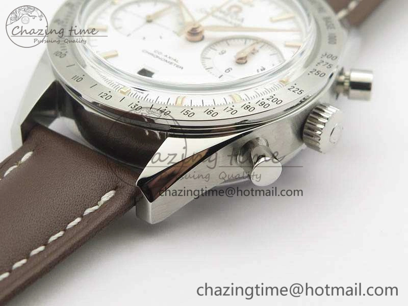 Speedmaster ’57 Co-Axial OMF 1:1 Best Edition White Dial RG Markers A9300 (Free Leather Strap)
