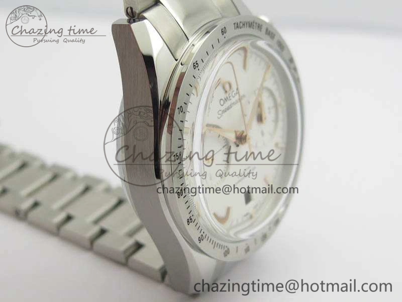 Speedmaster ’57 Co-Axial OMF 1:1 Best Edition White Dial RG Markers On SS Bracelet A9300