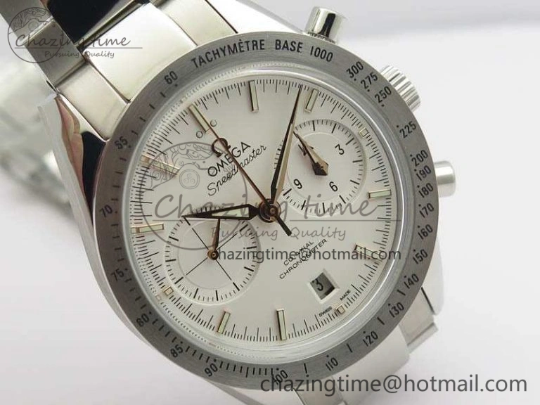 Speedmaster ’57 Co-Axial OMF 1:1 Best Edition White Dial RG Markers On SS Bracelet A9300