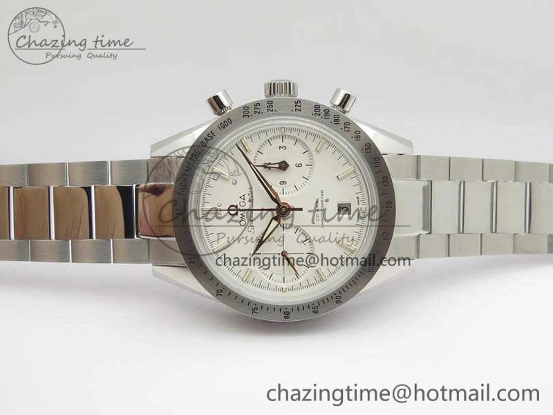 Speedmaster ’57 Co-Axial OMF 1:1 Best Edition White Dial RG Markers On SS Bracelet A9300