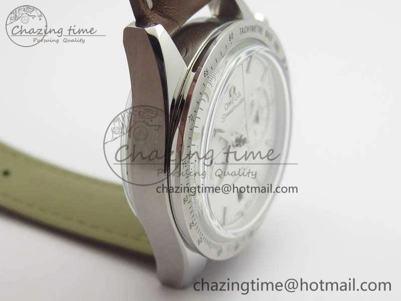 Speedmaster ’57 Co-Axial OMF 1:1 Best Edition White Dial Silver Markers A9300 (Free Leather Strap)