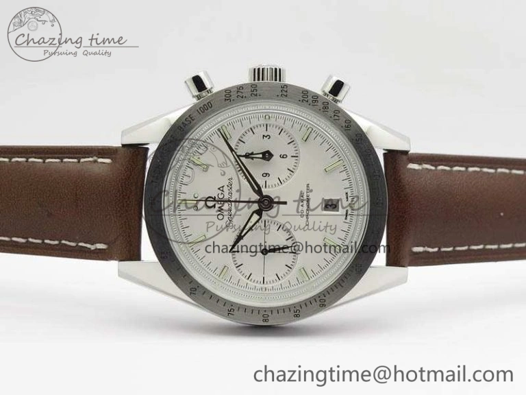 Speedmaster ’57 Co-Axial OMF 1:1 Best Edition White Dial Silver Markers A9300 (Free Leather Strap)
