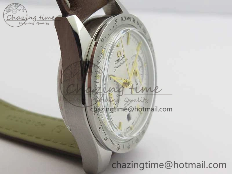 Speedmaster ’57 Co-Axial OMF 1:1 Best Edition White Dial YG Markers A9300 (Free Leather Strap)