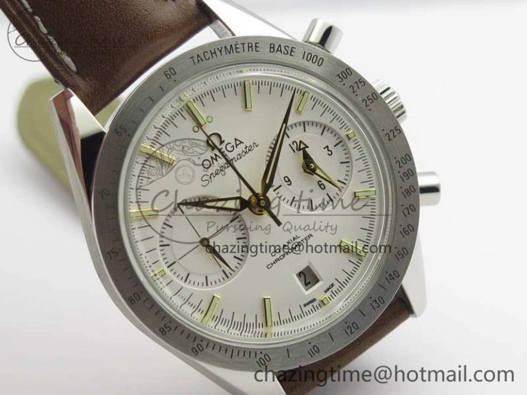 Speedmaster ’57 Co-Axial OMF 1:1 Best Edition White Dial YG Markers A9300 (Free Leather Strap)