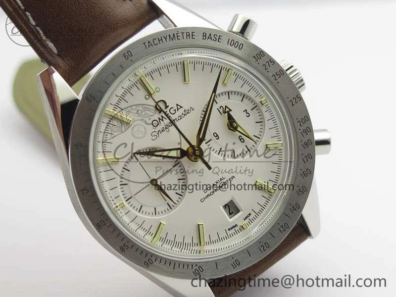 Speedmaster ’57 Co-Axial OMF 1:1 Best Edition White Dial YG Markers A9300 (Free Leather Strap)