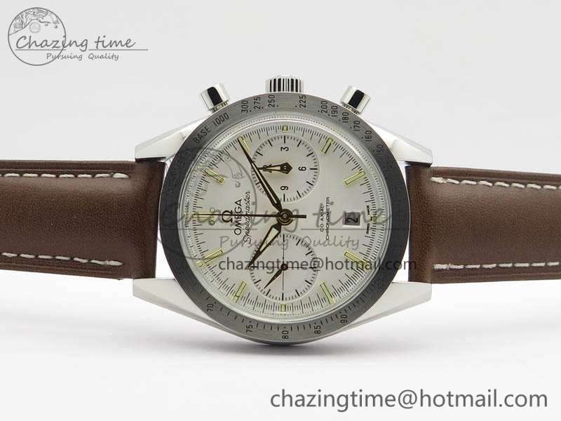 Speedmaster ’57 Co-Axial OMF 1:1 Best Edition White Dial YG Markers A9300 (Free Leather Strap)