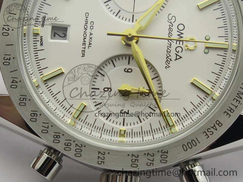 Speedmaster ’57 Co-Axial OMF 1:1 Best Edition White Dial YG Markers A9300 (Free Leather Strap)