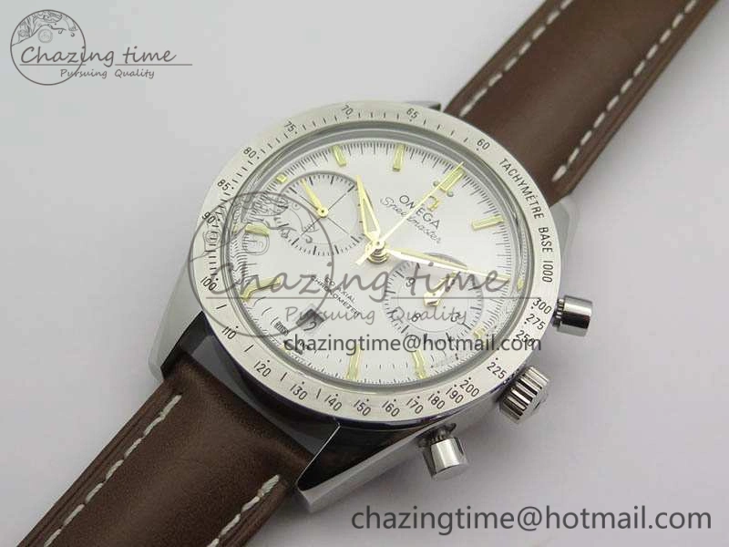 Speedmaster ’57 Co-Axial OMF 1:1 Best Edition White Dial YG Markers A9300 (Free Leather Strap)