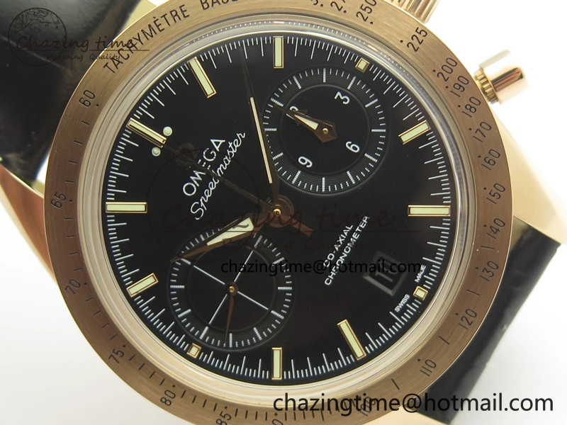 Speedmaster ’57 Co-Axial RG OMF 1:1 Best Edition Black Dial On Leather Strap A9300 (Free Leather Strap)
