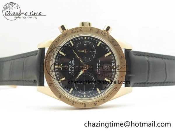 Speedmaster ’57 Co-Axial RG OMF 1:1 Best Edition Black Dial On Leather Strap A9300 (Free Leather Strap)