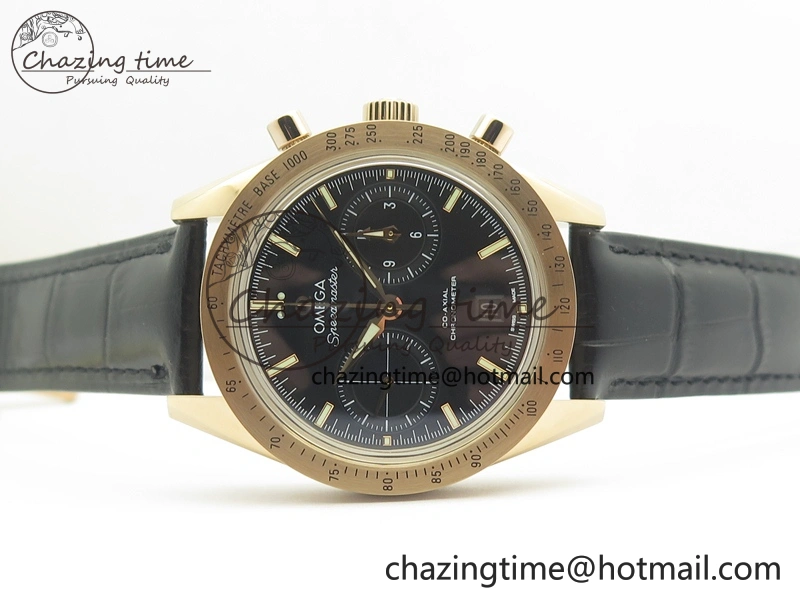 Speedmaster ’57 Co-Axial RG OMF 1:1 Best Edition Black Dial On Leather Strap A9300 (Free Leather Strap)