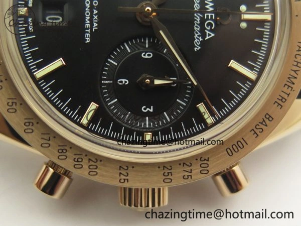 Speedmaster ’57 Co-Axial RG OMF 1:1 Best Edition Black Dial On Leather Strap A9300 (Free Leather Strap)