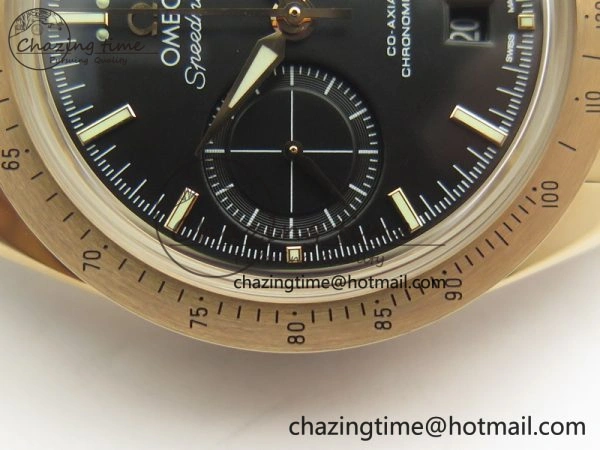 Speedmaster ’57 Co-Axial RG OMF 1:1 Best Edition Black Dial On RG Bracelet A9300 (Free Leather Strap)