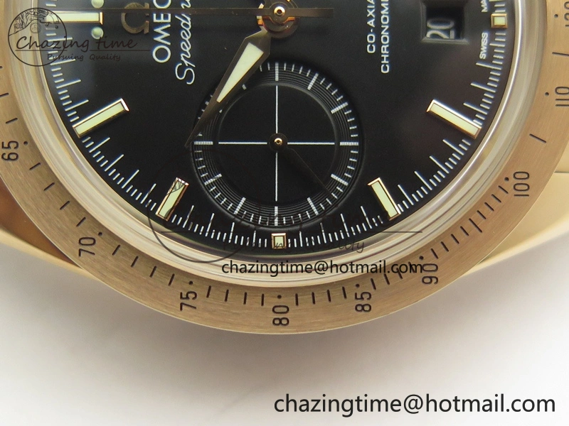 Speedmaster ’57 Co-Axial RG OMF 1:1 Best Edition Black Dial On RG Bracelet A9300 (Free Leather Strap)