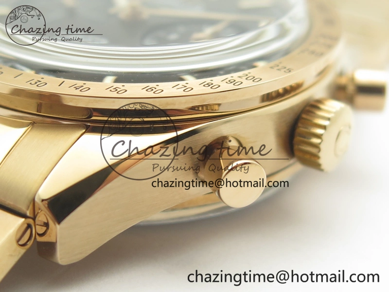 Speedmaster ’57 Co-Axial RG OMF 1:1 Best Edition Black Dial On RG Bracelet A9300 (Free Leather Strap)
