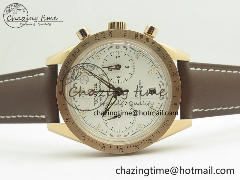 Speedmaster ’57 Co-Axial RG OMF 1:1 Best Edition White Dial On Leather Strap A9300 (Free Leather Strap)