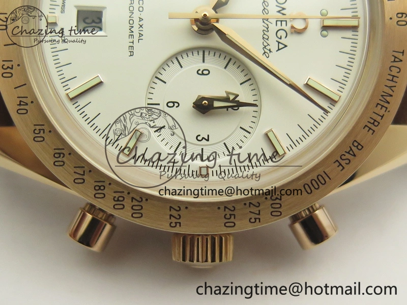Speedmaster ’57 Co-Axial RG OMF 1:1 Best Edition White Dial On Leather Strap A9300 (Free Leather Strap)