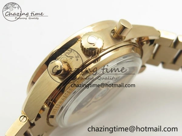 Speedmaster ’57 Co-Axial RG OMF 1:1 Best Edition White Dial On RG Bracelet A9300 (Free Leather Strap)
